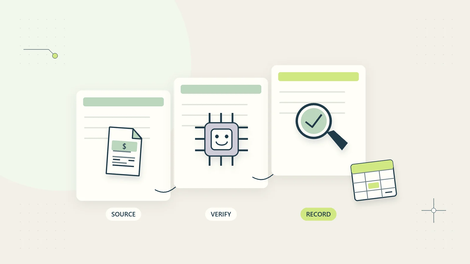 Extracted invoice fields remain connected to their source for verification before records change.